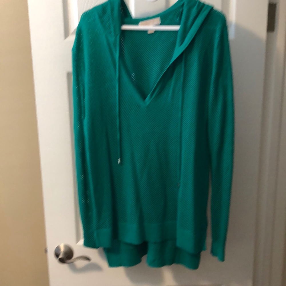 Michael Kors open knit hooded sweater